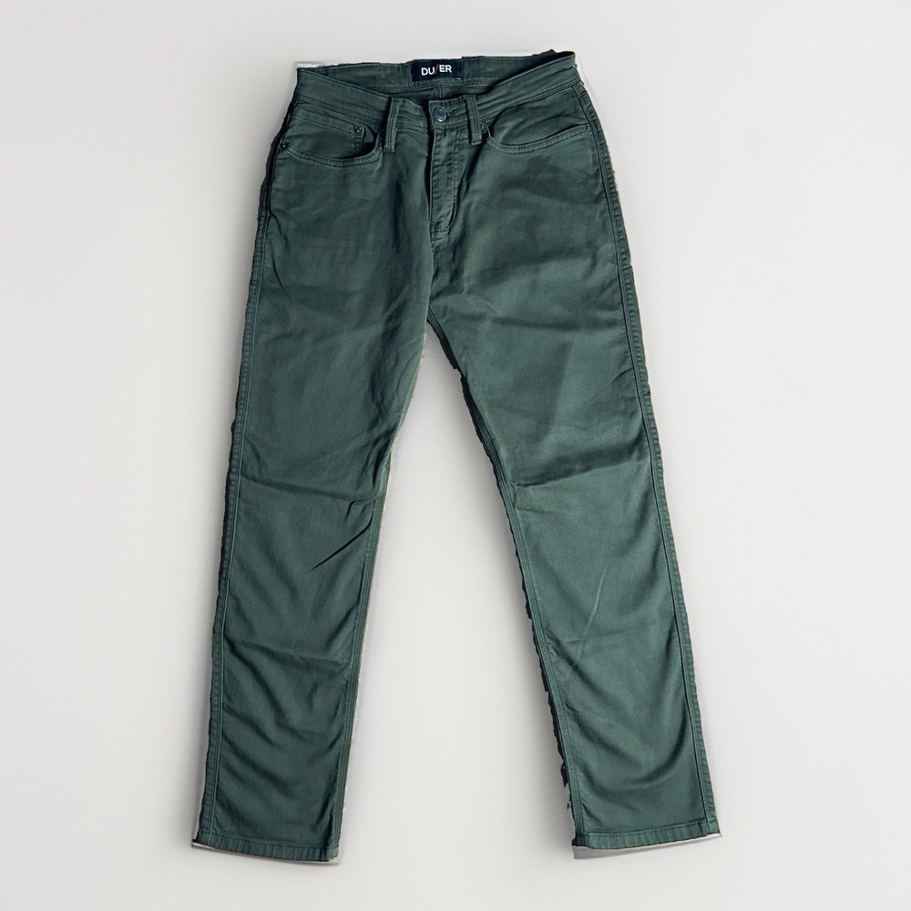 DU/ER Pants Mens 30x30 Olive Green N2X Relaxed Taper Stretch Jeans Denim Casual